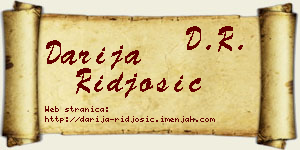 Darija Riđošić vizit kartica